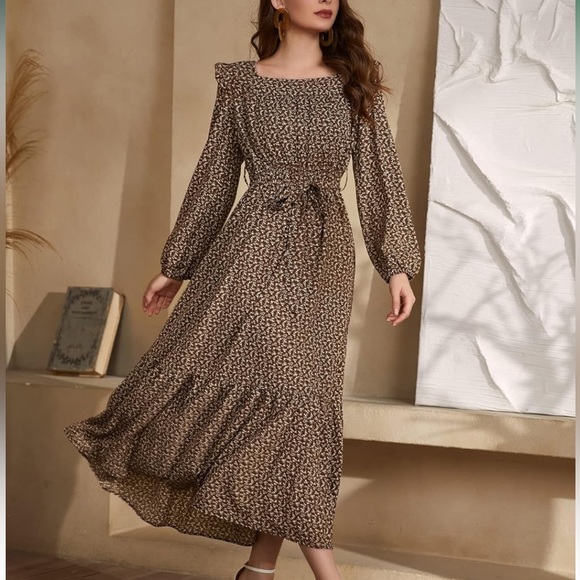 •SHEIN brown floral dress• - Picture 2 of 3